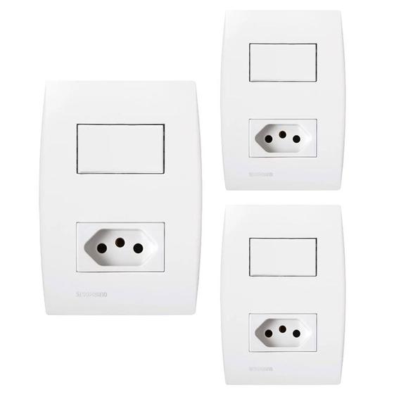 Imagem de KIT 3 Conjunto Interruptor e Tomada 10a Ilus Siemens Soprano