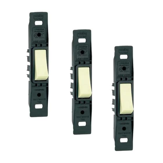 Imagem de Kit 3 Conjunto Sem Placa 1 Interruptor Simples Silentoque Vertical