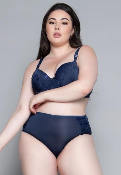 Imagem de Kit 3 Conjuntos de Lingerie Plus Size Wls Modas Sutiã Reforçado Com Bojo Calcinha Luxo