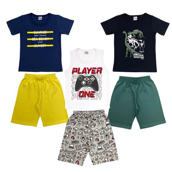 Imagem de Kit 3 Conjuntos de Roupa Infantil de Menino - 6 peças