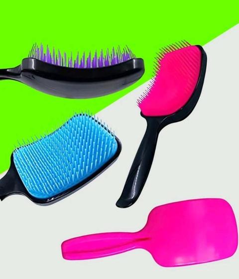 Imagem de Kit 3 conjuntos Escovas raquete para cabelo almofada básica
