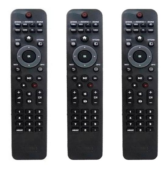 Imagem de Kit 3 Controle Compatível Com Tv Philips 32pfl3805d/78