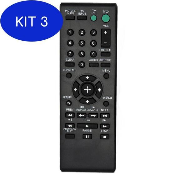 Imagem de Kit 3 Controle Para Dvd Sony Bdp-S390W Bdp-S490 Bdp-S5110 Bluray