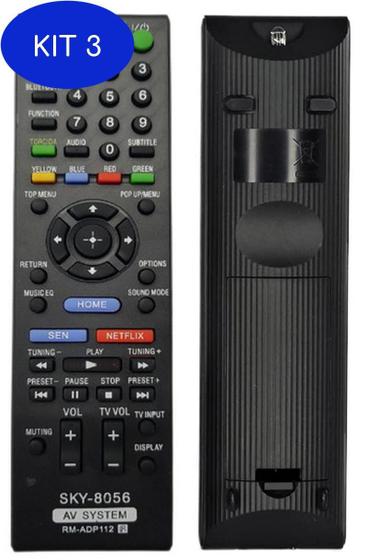 Imagem de Kit 3 Controle Para Home Theater Blu-Ray Sony Bdv-E280 Bdv-E290