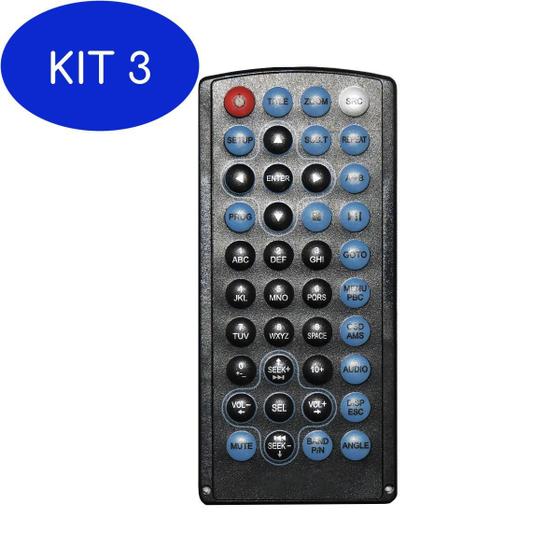 Imagem de Kit 3 Controle Remoto DVD Player Automotivo H Buster