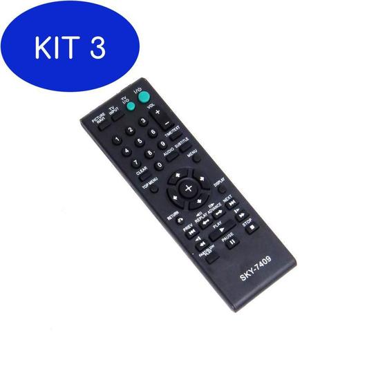 Imagem de Kit 3 Controle Remoto Para Dvd Sony Rmt-D187A Dvdp-Sr200P
