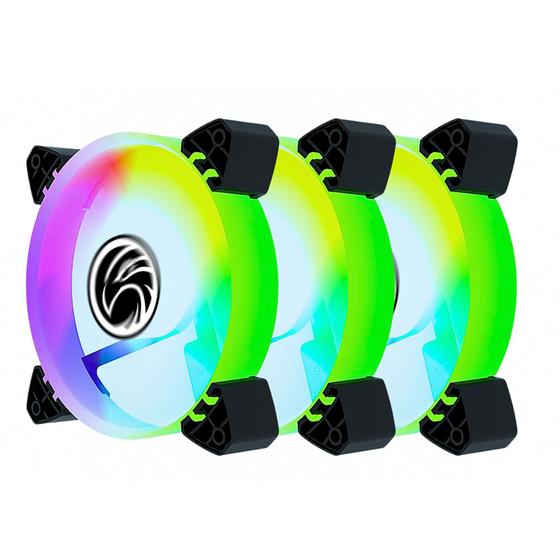 Imagem de Kit 3 Coolers Led Rgb Slim Controladora De Cores Bpc