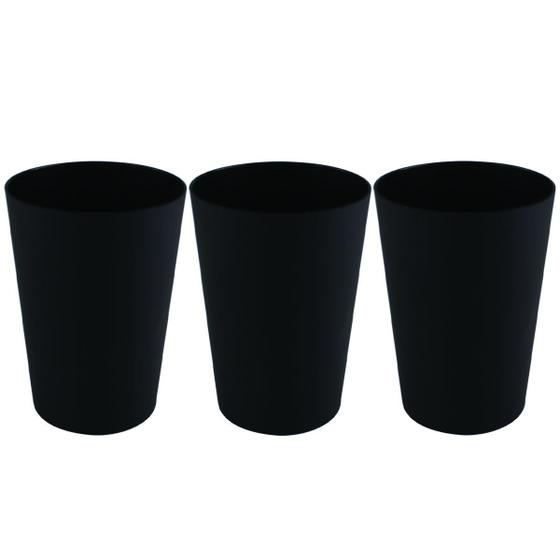 Imagem de Kit 3 copos cuia preto de tereré plástico 330ml nosso tereré