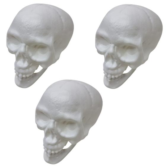 Imagem de Kit 3 Cranio Caveira Esqueleto Decorativo Plastico Halloween