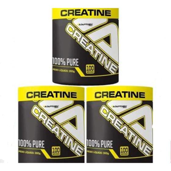 Imagem de Kit 3 Creatina Platinum Series 100% Pura Adaptogen 300g