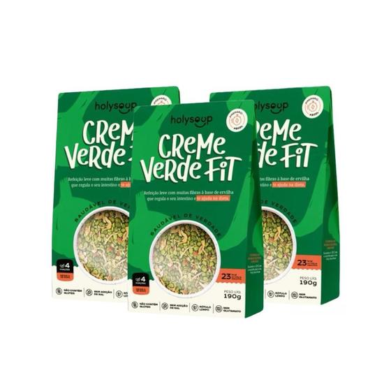 Imagem de Kit 3 Creme Verde Fit  Sem Glúten  Vegano  Holysoup