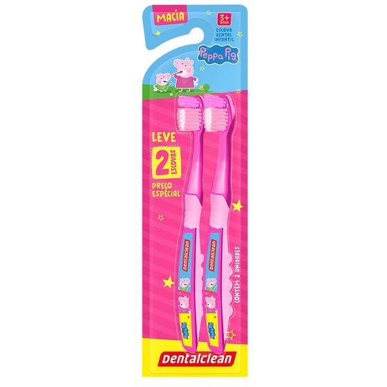Imagem de Kit 3 cremes dentais + 2 escovas infantil peppa pig