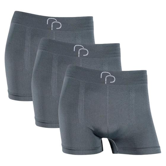 Imagem de Kit 3 Cueca Boxer Masculina Lisa Microfibra Elastano Premium 