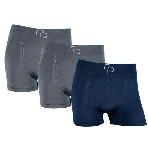 Imagem de Kit 3 Cueca Boxer Masculina Lisa Microfibra Sem Costura Basica