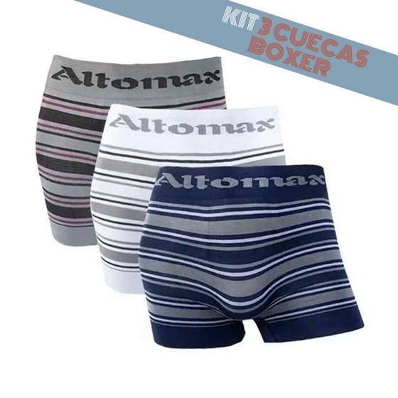 Imagem de Kit 3 Cuecas Boxer Altomax Masculina Box Alta Qualidade