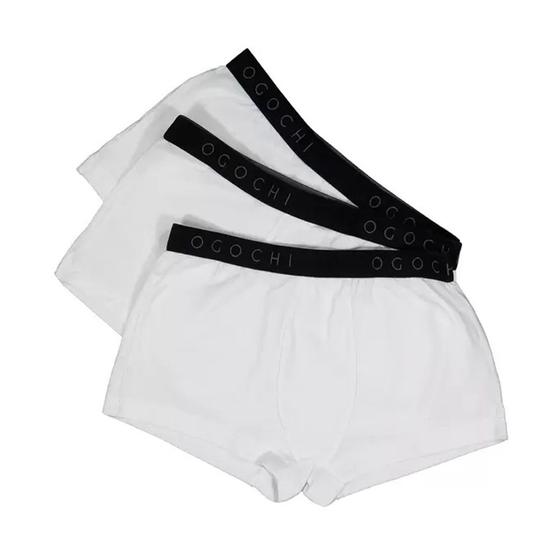 Imagem de Kit 3 Cuecas Boxer Infantil Ogochi Branco