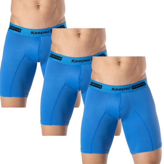 Imagem de Kit 3 cuecas boxer long leg mais compridas para corrida treinos academia
