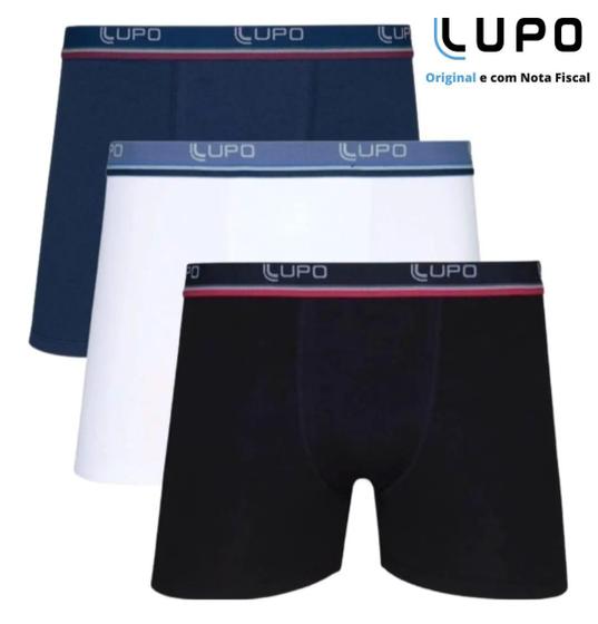 Imagem de Kit 3 Cuecas Boxer Lupo Em Algodão Masculina Cotton Original