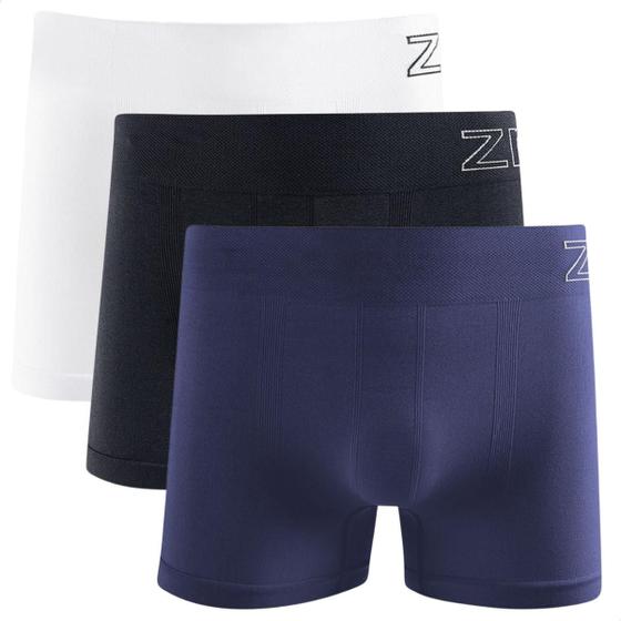 Imagem de Kit 3 Cuecas Boxer Masculina Zee Rucci Microfibra Sem Costura Lisa