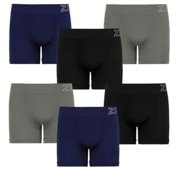 Imagem de Kit 3 Cuecas Plus Size Sem Costura Zeerucci Microfibra, sortidas. Tam. G2