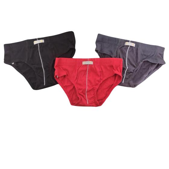 Imagem de Kit 3 cuecas slip infantil juvenil algodão DM