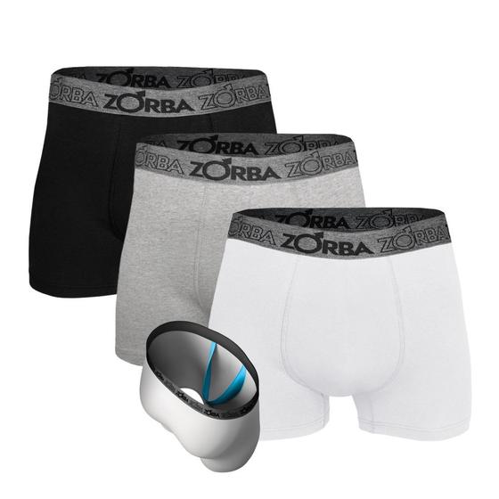 Imagem de Kit 3 Cuecas Zorba Boxer com Suporte Anatômico 667