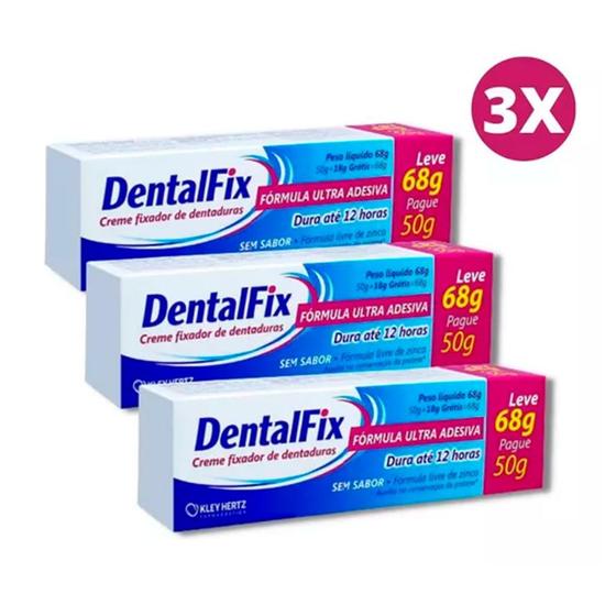 Imagem de KIT 3 Dentalfix Creme Fixador De Dentaduras 68g = corega