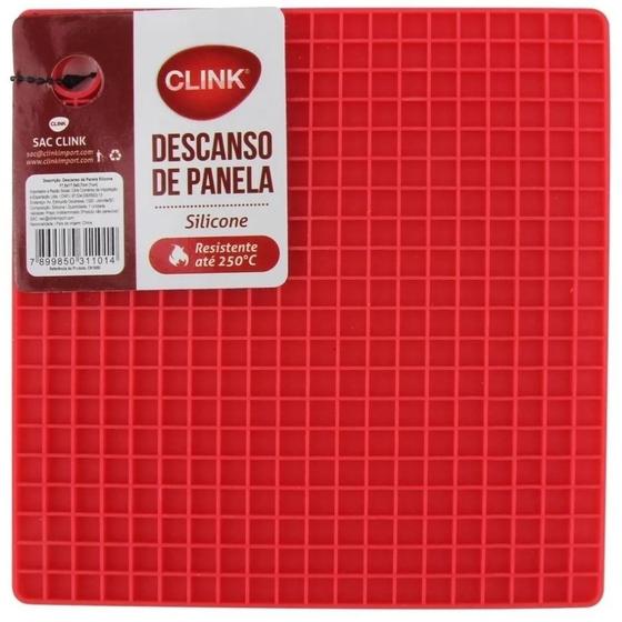 Imagem de Kit 3 Descanso De Panela Silicone Quadrado Vermelho 17X17Cm