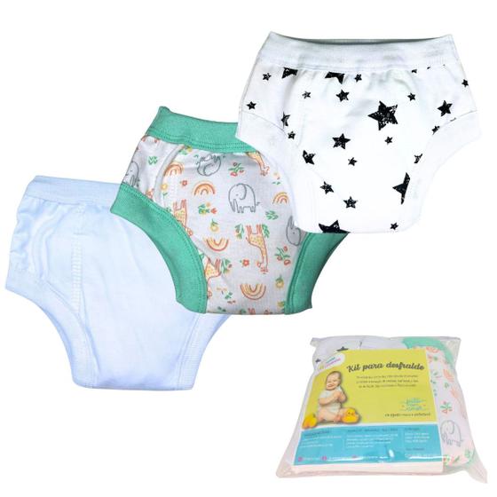 Kit 3 Desfralde Bebê Treinamento SafariV / Branco / Estrela