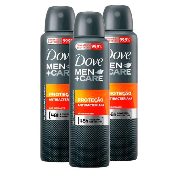 Imagem de Kit 3 Desodorante Dove Men + Care Antibac Aerosol Antitranspirante 48h com 150ml