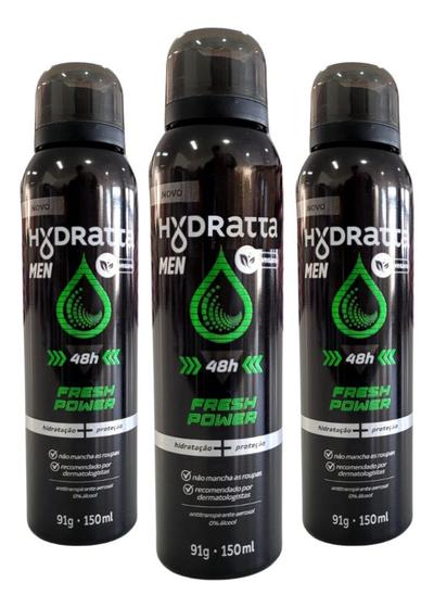 Imagem de Kit 3 Desodorante Hydratta Fresh Power 91g 150ml
