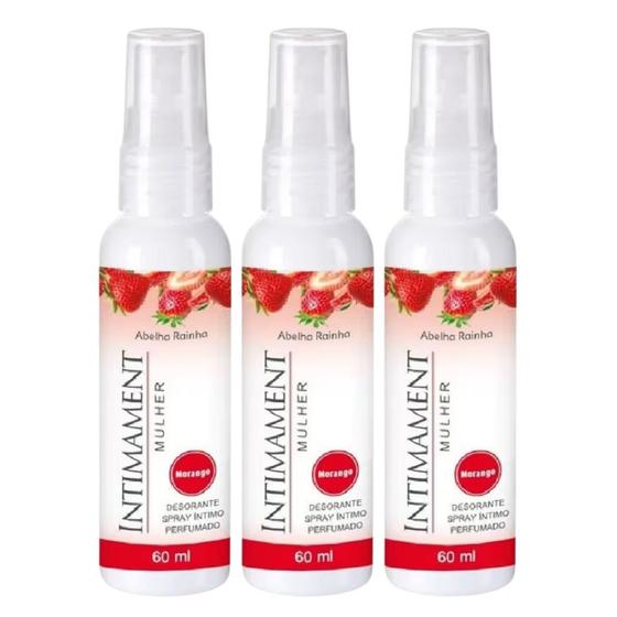 Imagem de Kit 3 Desodorante Intimament Mulher Morango Higienização Íntima na Dose Certa