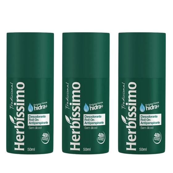 Imagem de Kit 3 Desodorante Roll-On Tradicional Herbíssimo 50Ml - Dana