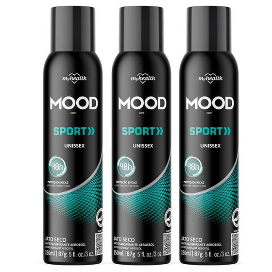 Imagem de Kit 3 Desodorante Sport Unissex Mood 150Ml - My Health