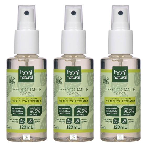 Imagem de Kit 3 Desodorante Spray Boni Natural Melaleuca e Toranja