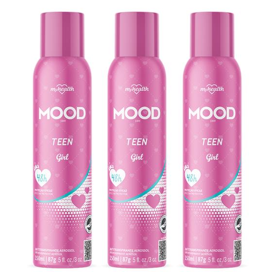 Imagem de Kit 3 Desodorante Teen Girl Mood Care 150Ml - My Health