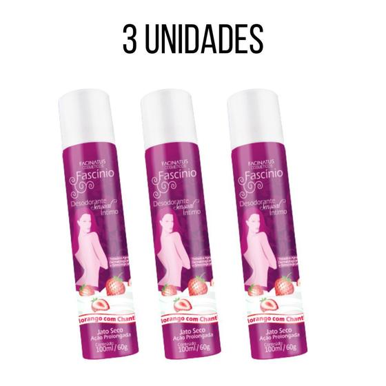 Imagem de Kit 3 Desodorantes Íntimo Morango com Chantilly Facinatus