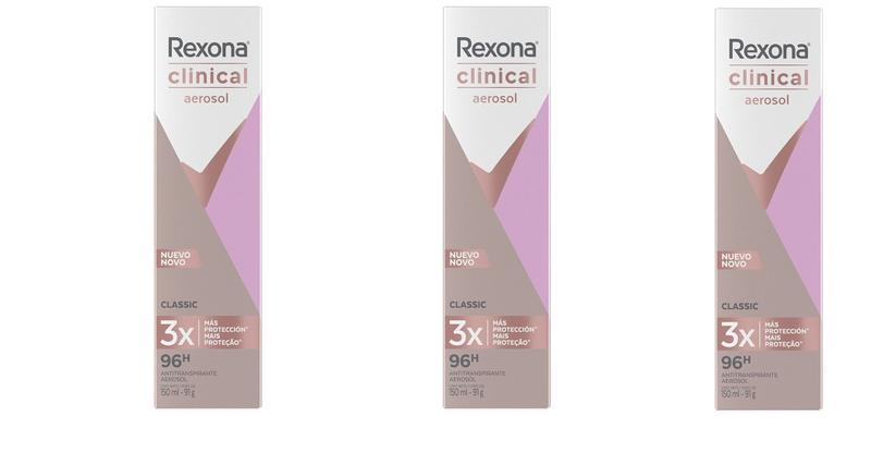 Imagem de Kit 3 Desodorantes Rexona Clinical Classic 150ml  Unilever