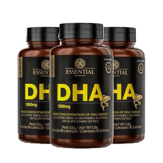 Kit 3 DHA TG 1000mg de 90 Cápsulas Essential Essential Nutrition