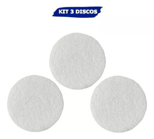 Imagem de kit 3 Discos Polidores Branco 350mm Enceradeira Scotch-brite 3m