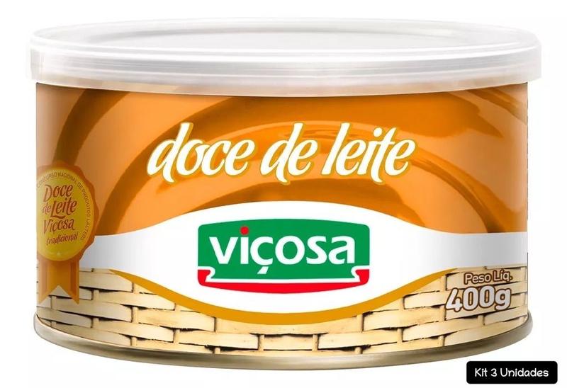 Imagem de Kit 3 Doce de Leite Viçosa Lata 400g