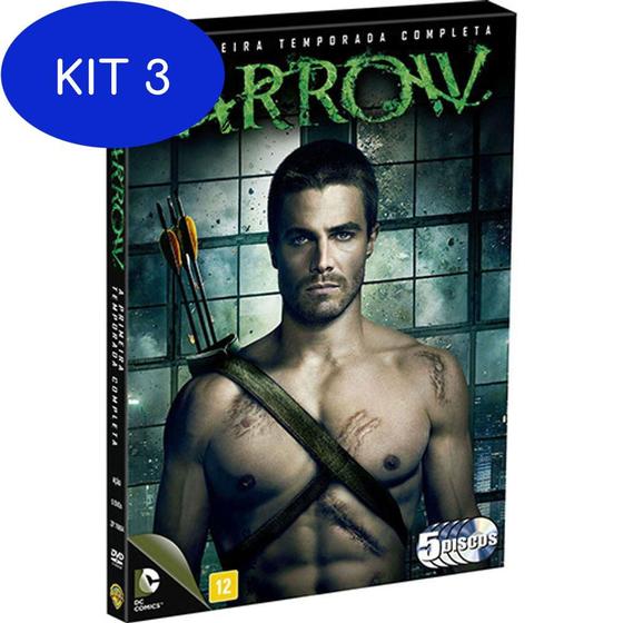Imagem de Kit 3 Dvd Arrow - A Primeira Temporada Completa (5 Discos)