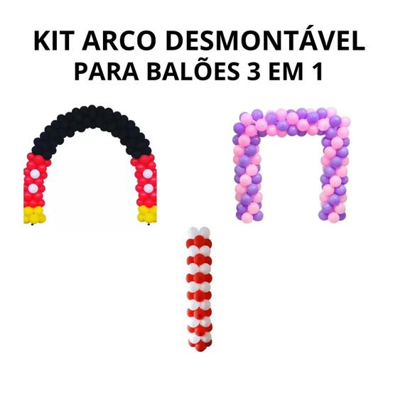 Imagem de Kit 3 em 1 Arco / Portal / Coluna Para Balões Desmontável