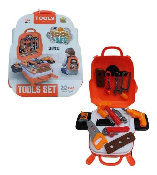 Kit 3 Em 1 Maleta De Ferramentas Infantil 22 Peças Menor preço em Kit 3 Em 1 Maleta De Ferramentas Infantil 22 Peças