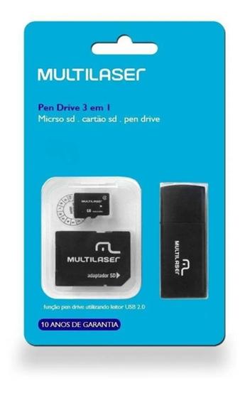 Pen Drive Multilaser 3 em 1 64gb - Mc115
