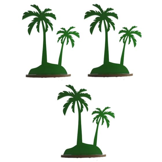 Kit 3 Enfeite de Mesa Festa Coqueiro M 25x20 MDF 9mm Madeira Pintado Menor preço em Kit 3 Enfeite de Mesa Festa Coqueiro M 25x20 MDF 9mm Madeira Pintado