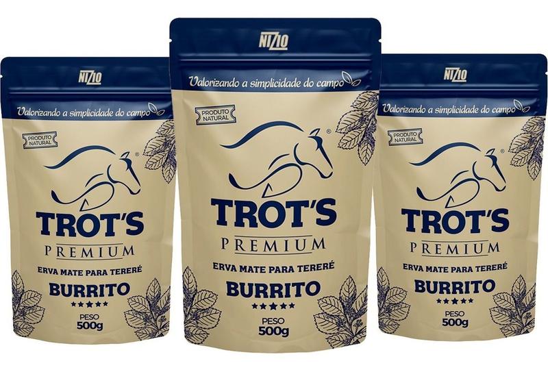Imagem de Kit 3 Erva De Tereré Trots Premium 500g Sabor Burrito