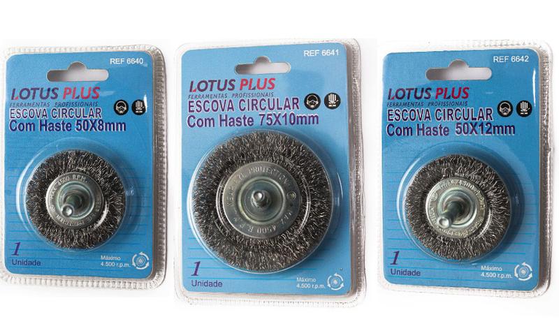 Imagem de Kit 3 Escova Circular Aço Ondulado Encaixe 1/4