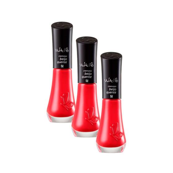 Imagem de Kit 3 Esmalte Vult 5Free Beijo Quente com 8ml