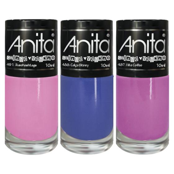 Imagem de Kit 3 Esmaltes 10ml Coleção Cringe Anita